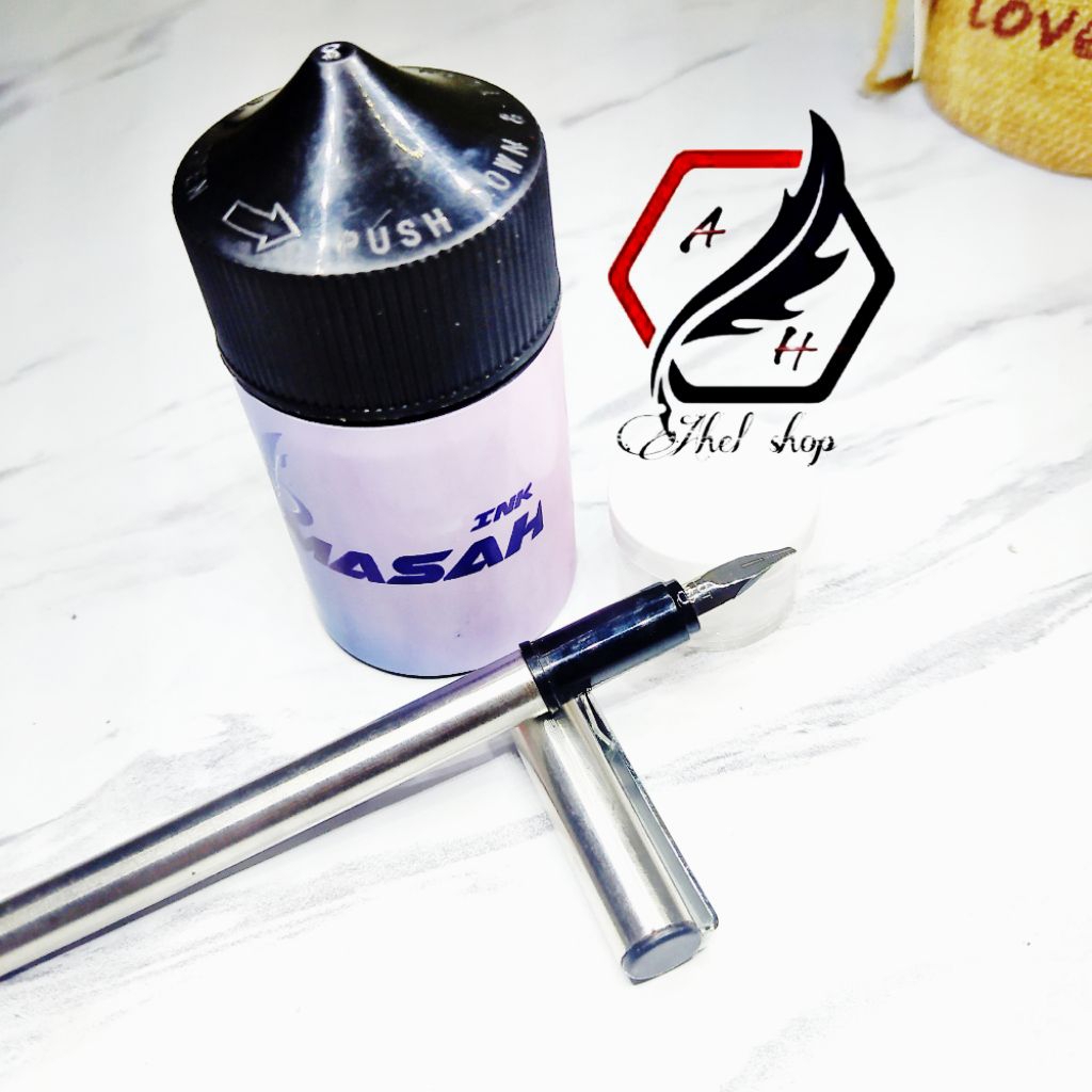 

Fountain Pen Kalam kaligrafi japan Nib 1 Mm tinta Masah Ink 60 ml