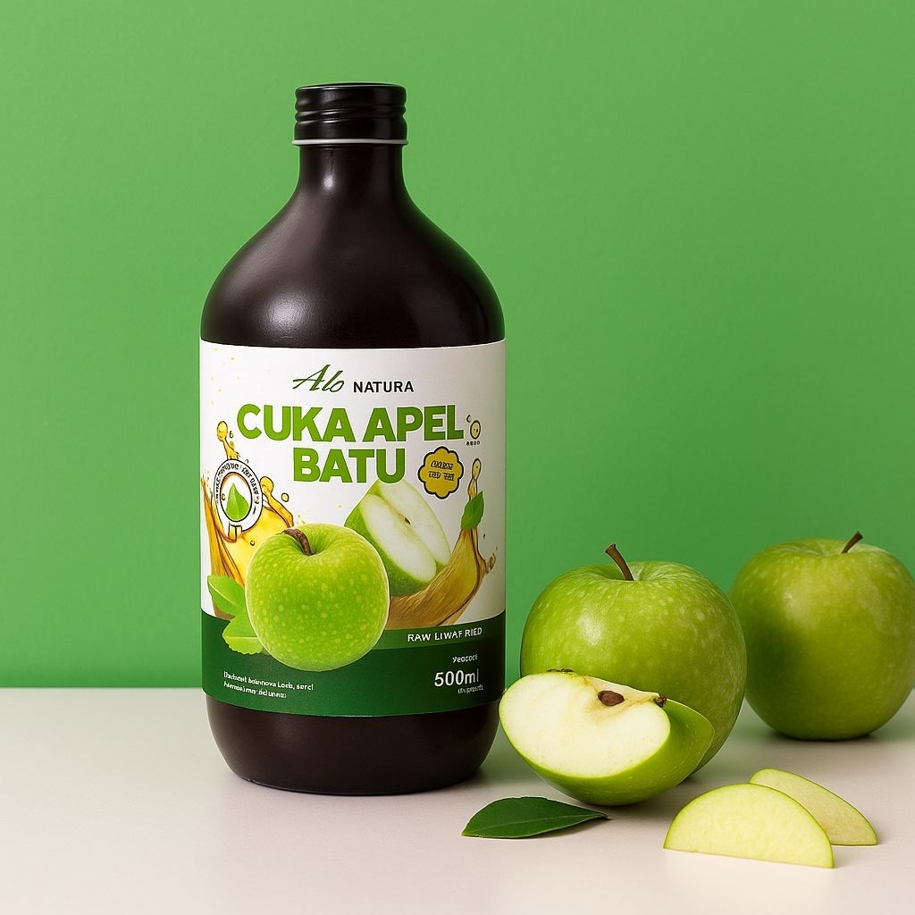 

Cuka Apel Batu Ala Natura Apple Cider Vinegar Paket 1 Botol Perut Nyaman Halal dan BPOM