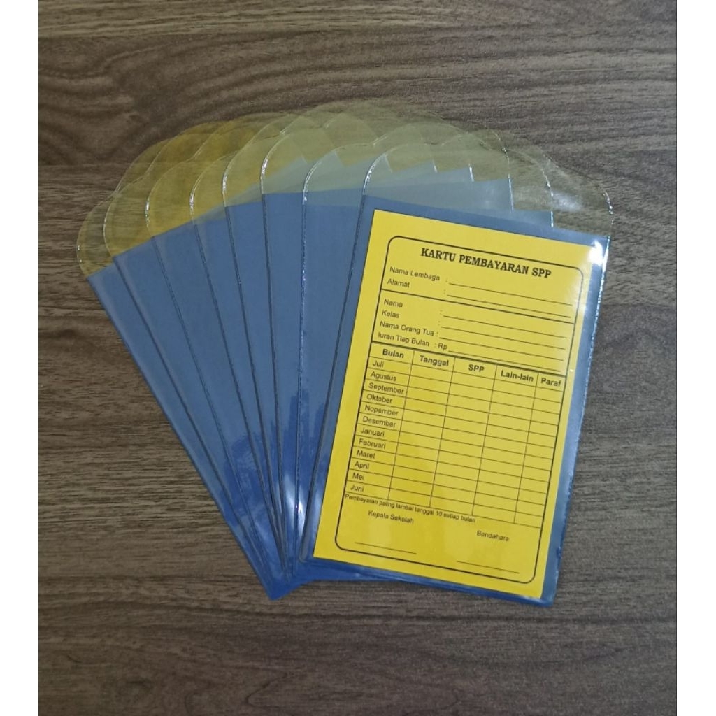 

Plastik Kartu Iuran SPP / Sampul Kartu SPP / Sampul Buku SPP / Sampul Kartu SPP TK