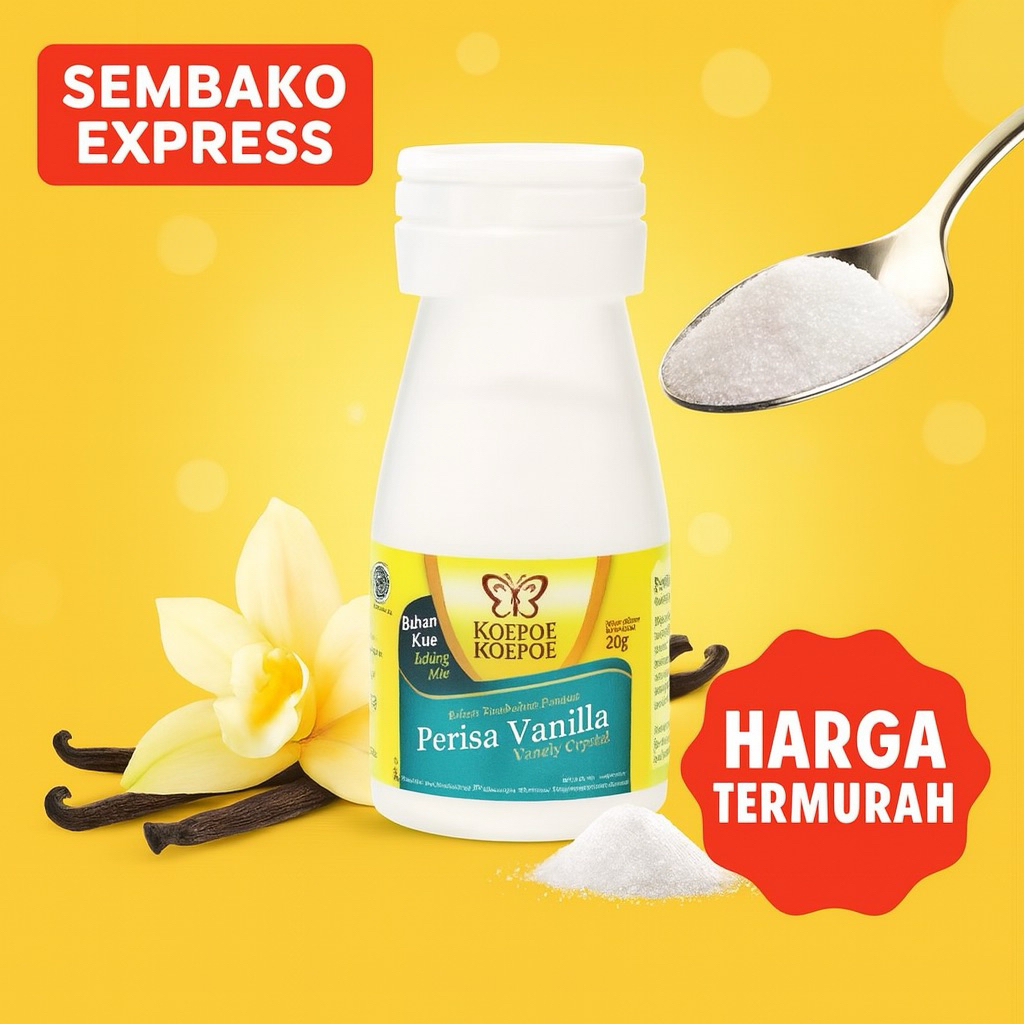 

Koepoe Koepoe Perisa Vanilla Crystal 20g – Aroma Wangi, Rasa Lezat!