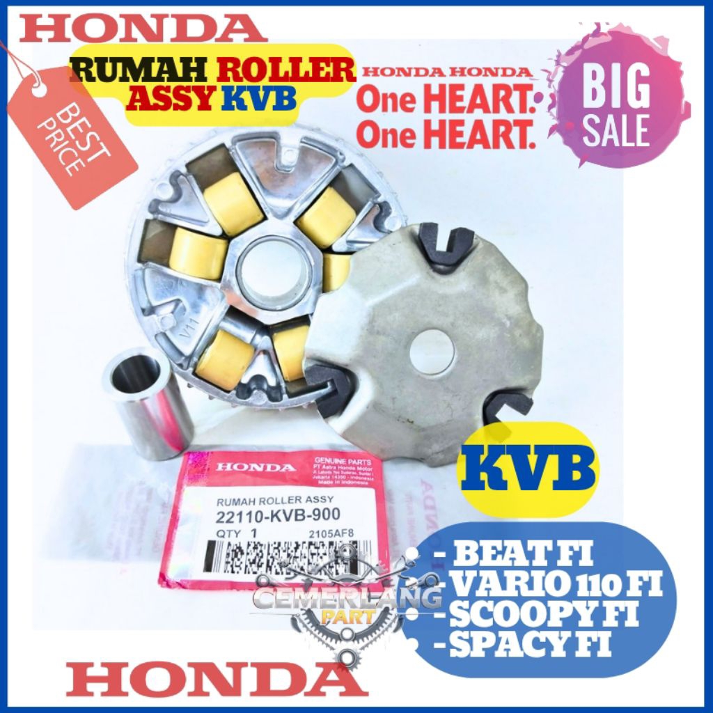Ori RUMAH ROLLER ASSY  KVB HONDA Beat Fi - Vario 110 Fi - Scoopy Fi - Spacy Fi Original KVB
