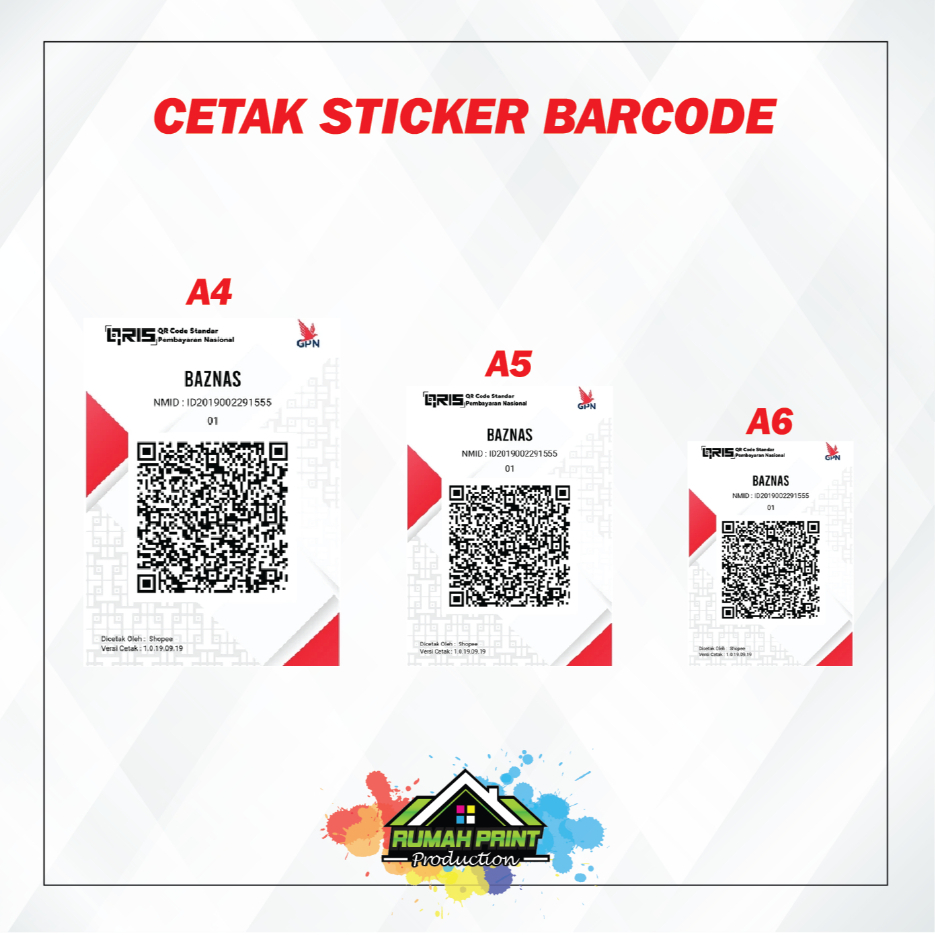 

cetak stiker barcode shopepay, dana, gopay, ovo dll