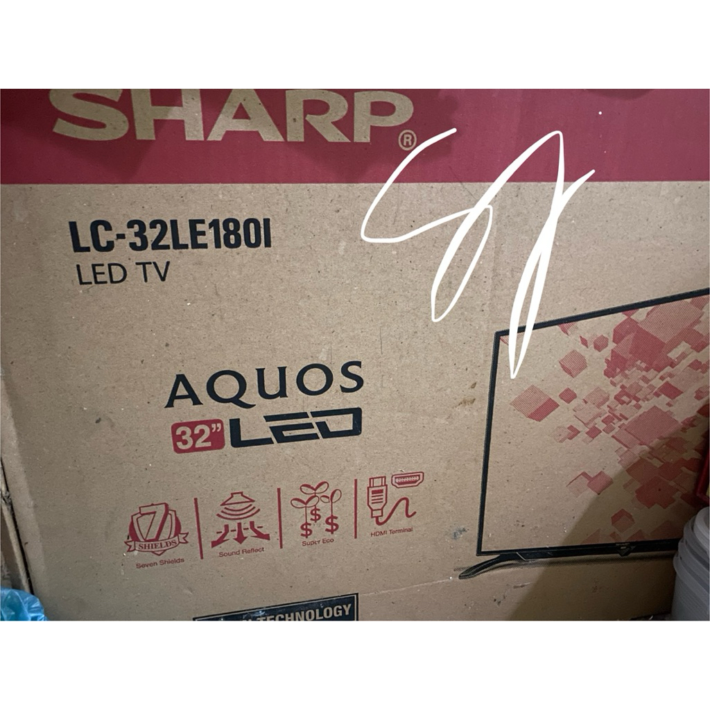 Sharp AQUOS LED TV 32 Inch LC-32LE180i – HDMI, SUPER ECO, SEVEN SHIELDS 32” TIVI 32 INCH UNIT BARU
