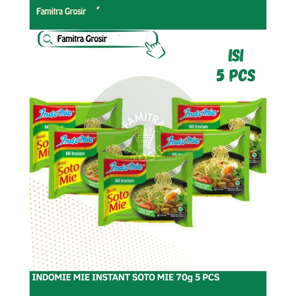 

PAKET INDOMIE MIE INSTANT SOTO MIE 5 PCS