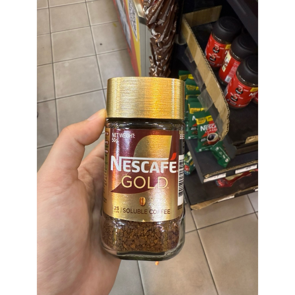 

nescafe gold soluble coffee 50gr 25 cups / decaf 100gr 50 cups / alta rica 100gr / cap colombia 100gr