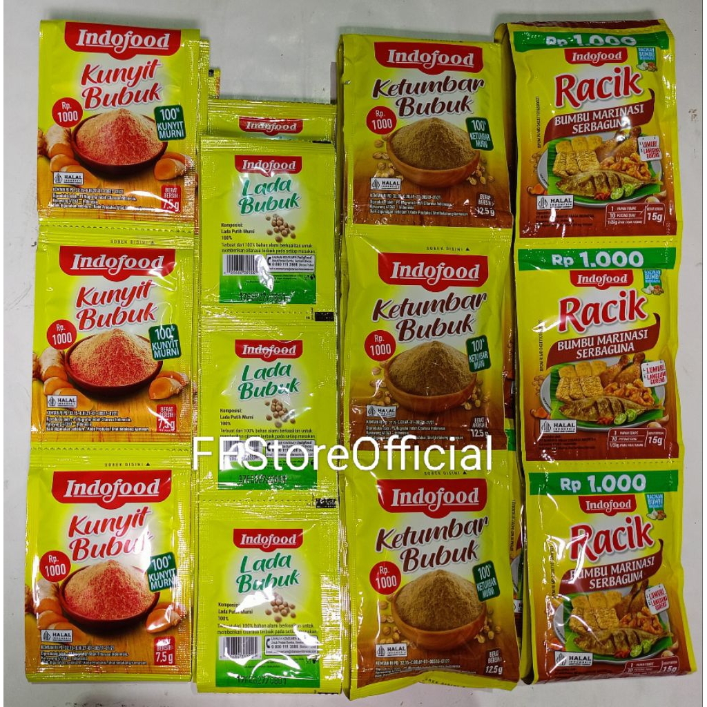 

INDOFOOD BUMBU Racik Marinasi, Ketumbar, Lada, Kunyit 12 Pcs