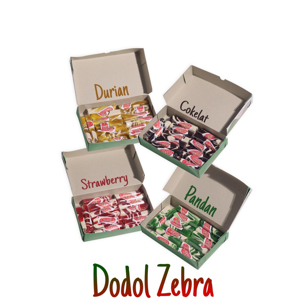 

Dodol Garut Zebra All Varian Rasa [Durian , Pandan , Cokelat , Strawberry ] Oleh Oleh Khas Garut