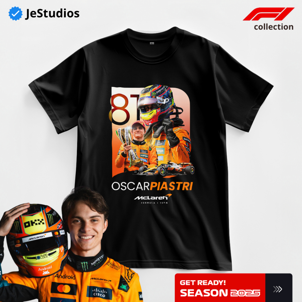 Kaos Tshirt F1 Oscar Piastri Win McLaren Formula 1