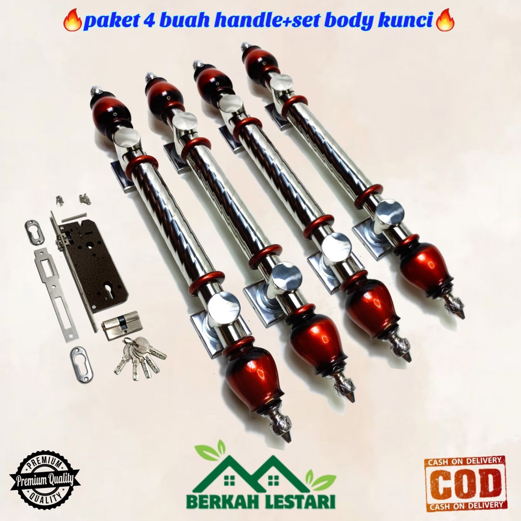 gagang tarikan pegangan handle pintu rumah minimalis pilihan panjang 50cm bahan kayu dan stainless m