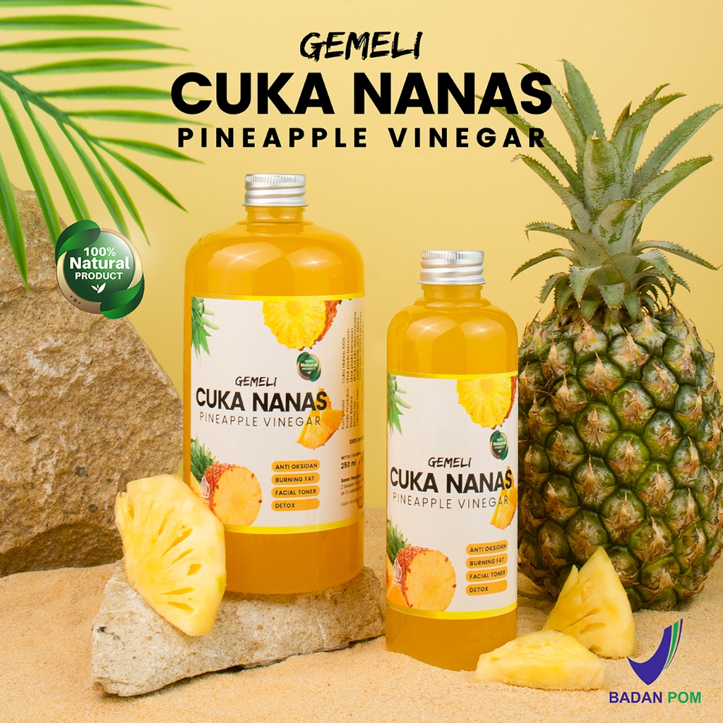 

Cuka Nanas Gemeli Original With Mother 500ml / Pineapple Cider Vinegar Asli