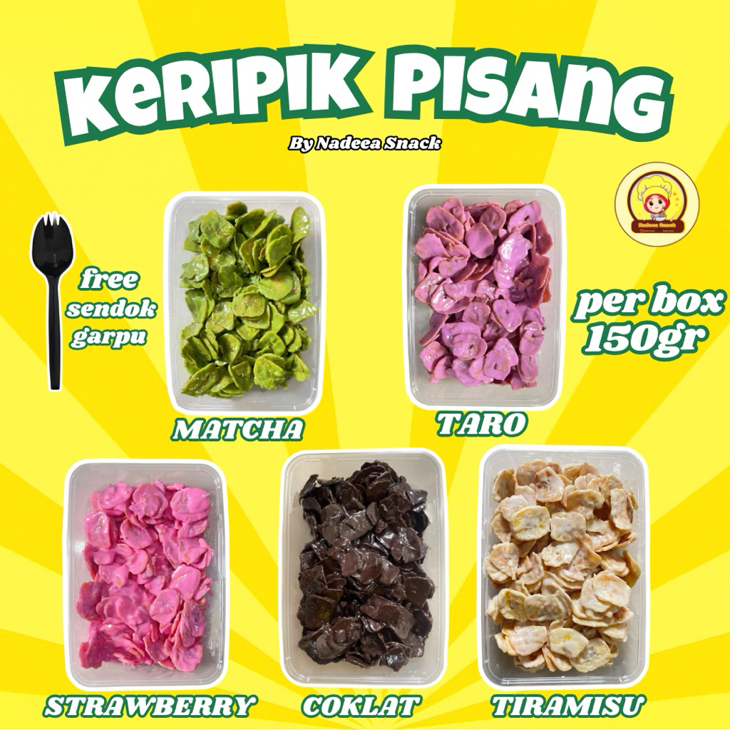 

Keripik Pisang Coklat Lumer 150gr Banyak Varian Rasa | Cemilan Kripik Pisang Lumer
