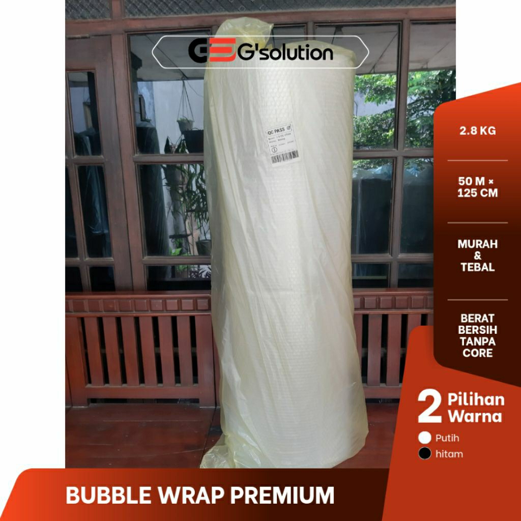 

Bubble Wrap 2,8 Kg 1 Roll – Putih Bening Transparan 125 cm x 50 m