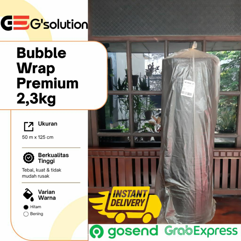 

Bubble Wrap 2,3 Kg 1 Roll – Hitam 125 cm x 50 m | Bisa GoSend / GrabExpress Instan