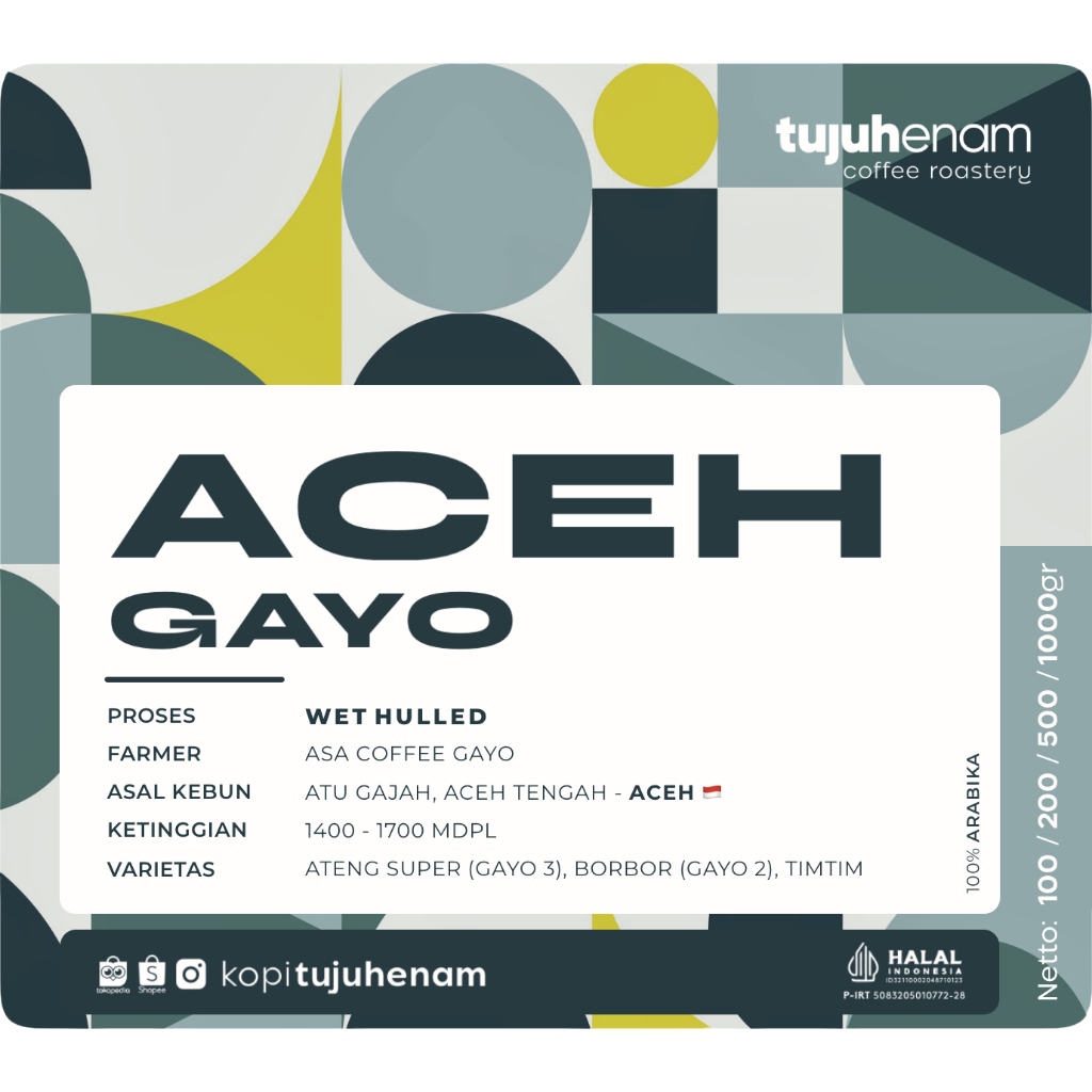 

Kopi ACEH Gayo Proses Wet Hulled - Filter Roast Bean | Full Arabika Kopi Tujuhenam Kopi 76