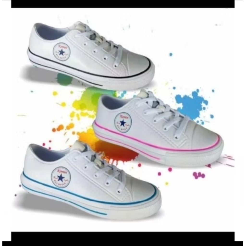sepatu karet putih komin wanita sepatu putih wanita ringan