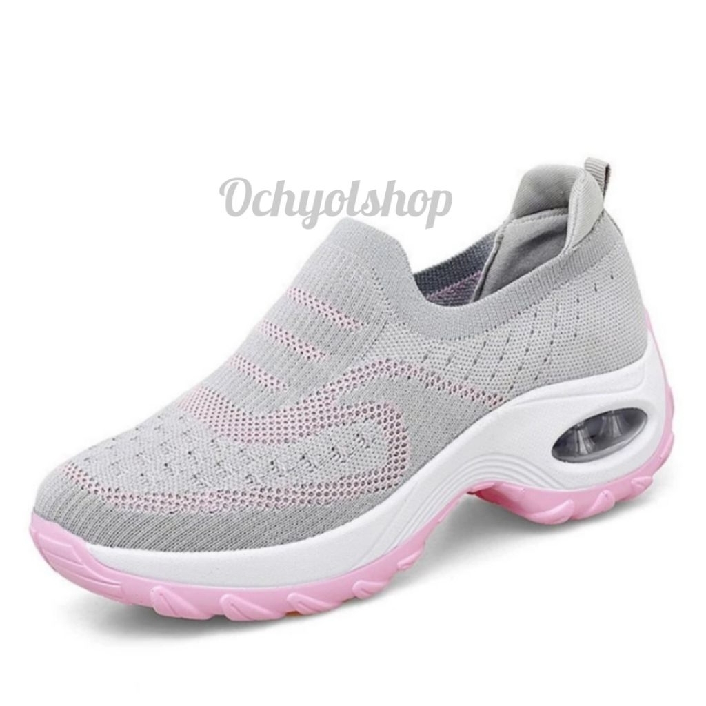 Sepatu Slip On Wanita Rajut Empuk Anti Slip Terbaru || Sepatu Wanita Import Korea Style Kets Sports 
