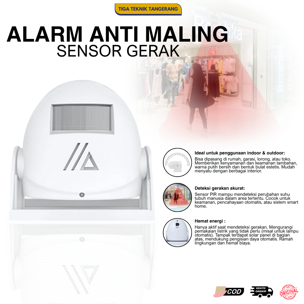 Bel Pintu Nirkabel Alarm Anti Maling, Toko Sensor Gerak Inframerah Bel Pintu