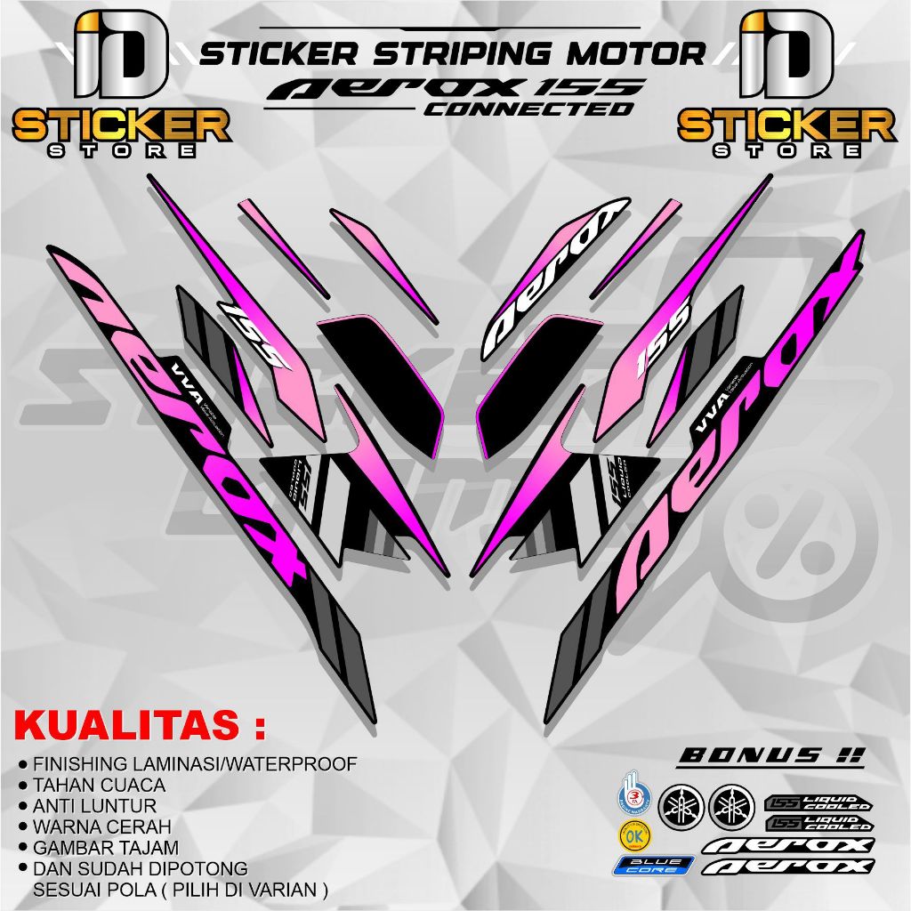 STRIPING MOTOR AEROX 155 NVX VARIASI HARGA TERMURAH STICKER BODY WARNA