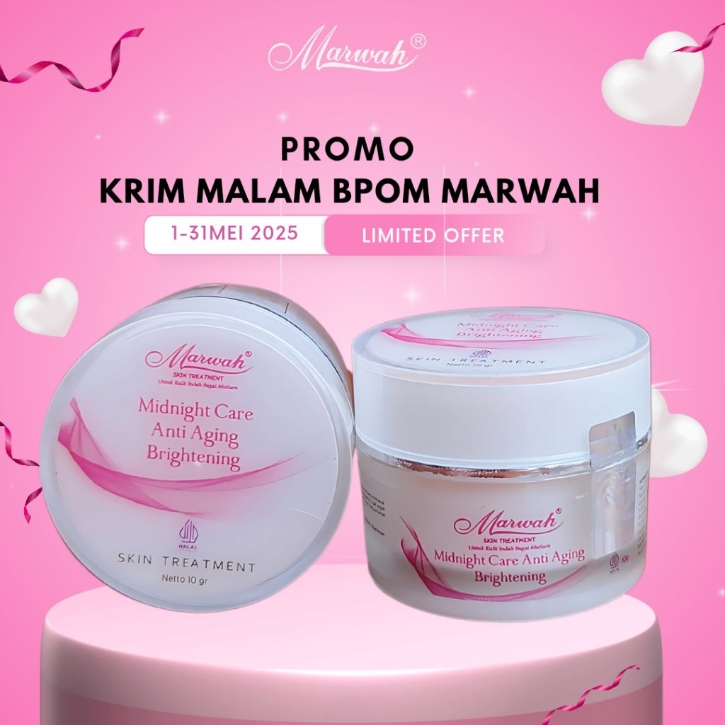 Promo cream malam bpom paket marwah skincare night cream marwah skincare