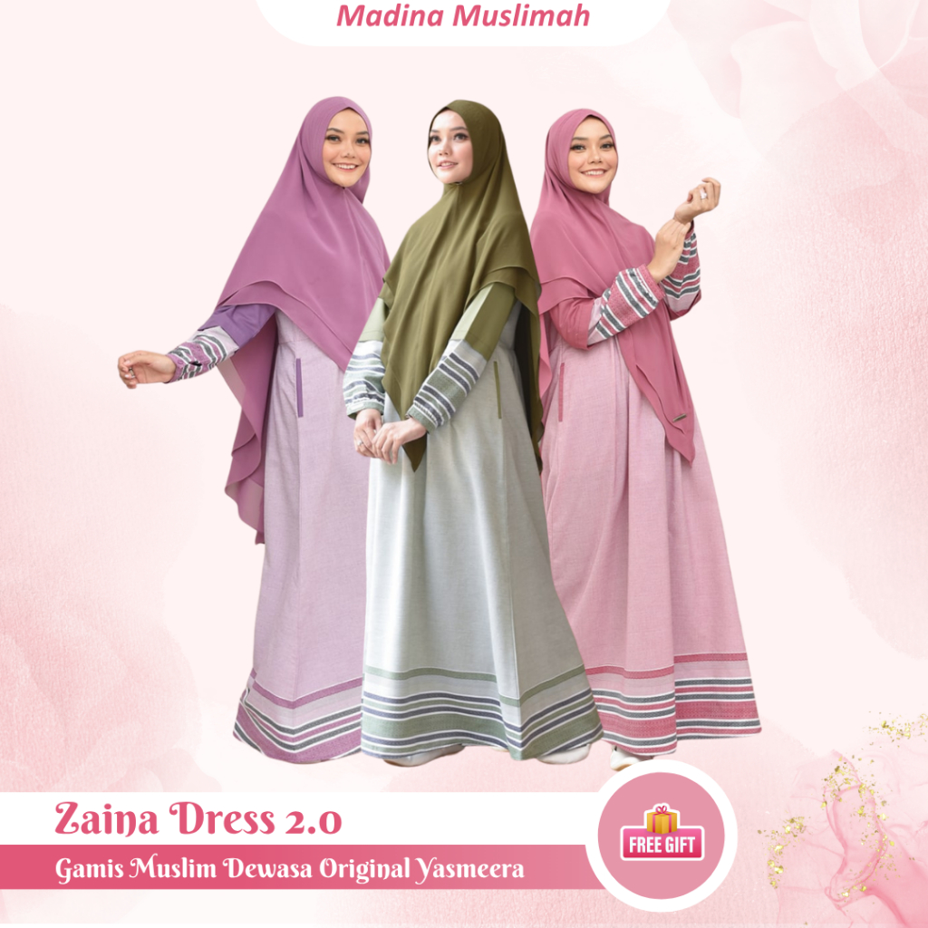 [Original] Gamis Zaina Dress 2.0 by Yasmeera | Gamis Syari | Gamis Katun Toyobo Tenun
