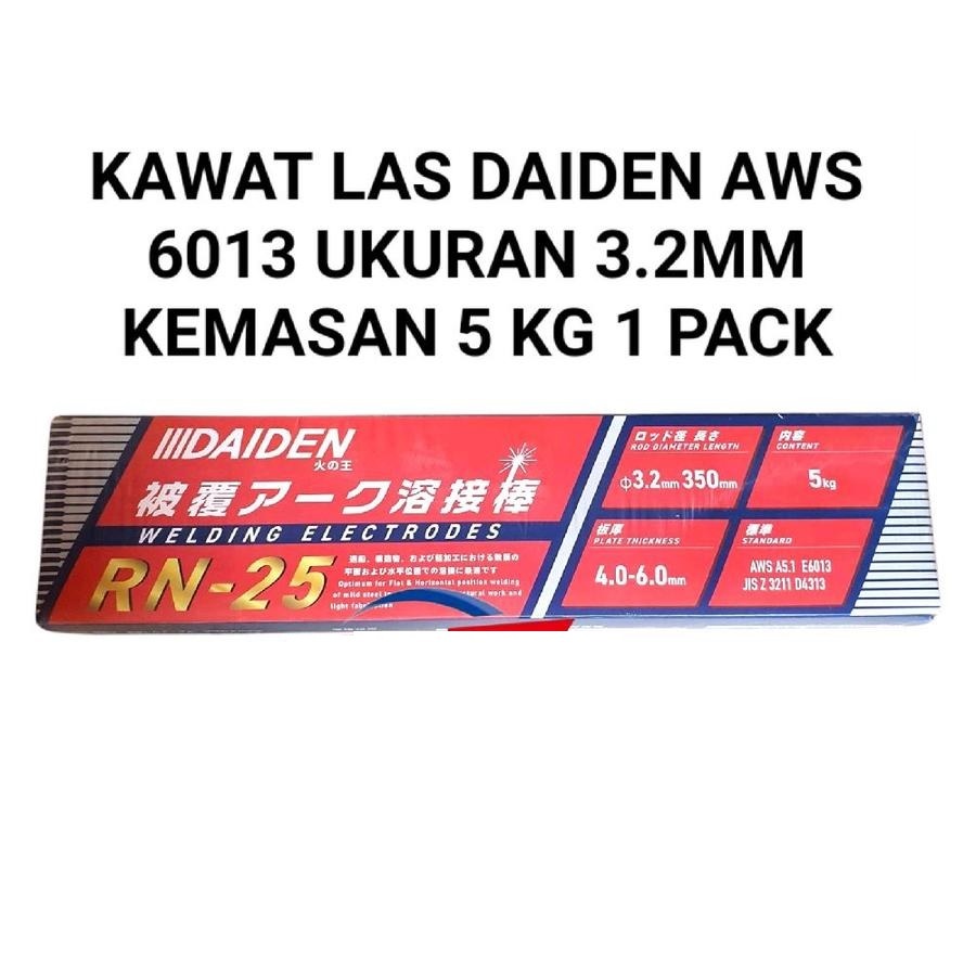 DAIDEN Kawat Electrode Daiden RN-25 E6013 / Kawat Las Untuk MIG MMA 3.2 MM 2KG