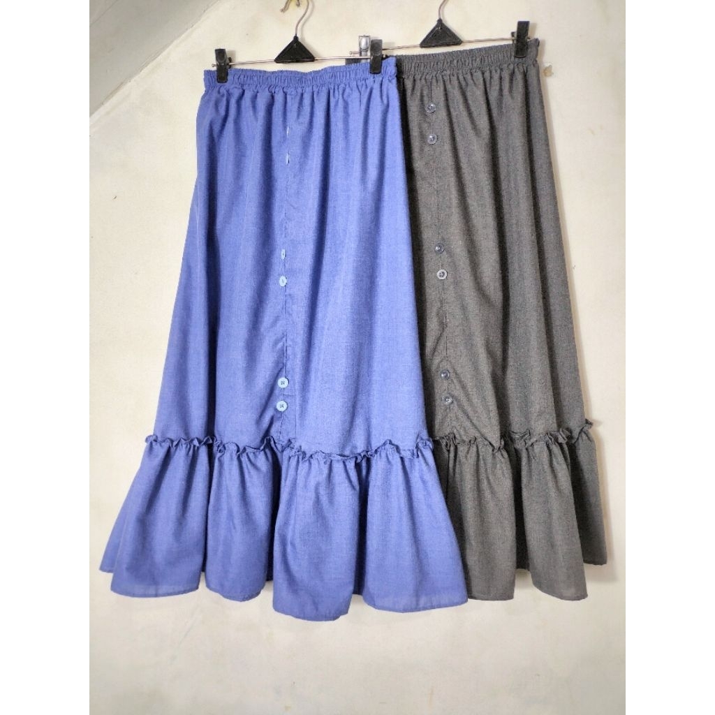 ROK KATUN POLOS DUA SUSUN