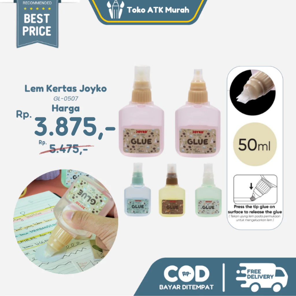 

Lem Kertas Cair Joyko GL-0507 Liquid Glue 50ml