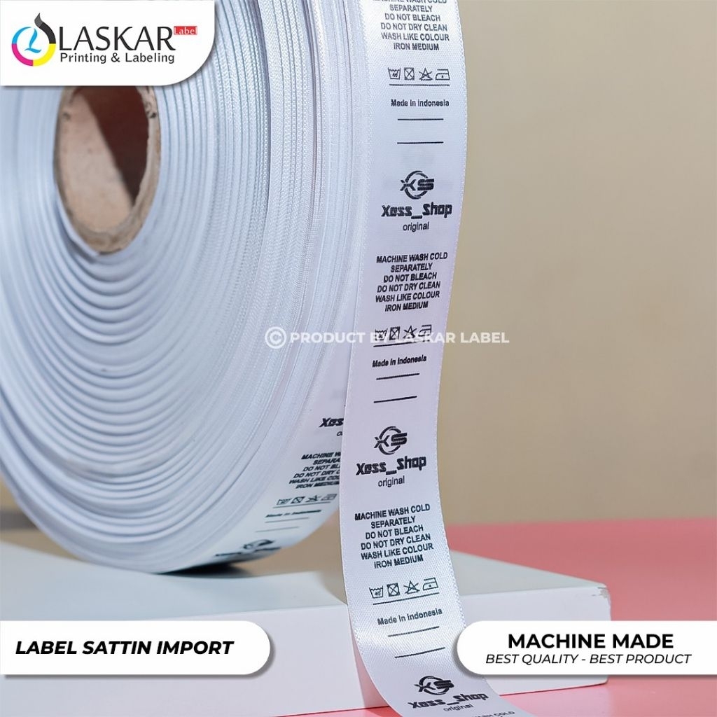 

label satin import 50m / label nama custom / label hijab / label baju premium / label nama custom