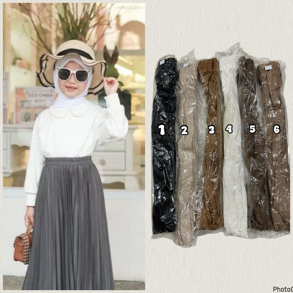 ROK PLISKET ANAK PEREMPUAN USIA 4-13 TAHUN/ROK ANAK REMAJA/ROK ANAK TANGGUNG/ROK PANJANG ANAK