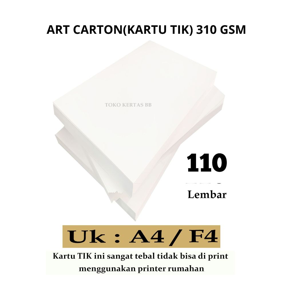 

Art Carton ( Kartu Tik ) 310 Gsm Uk A4 dan F4 , Isi 110 Lembar