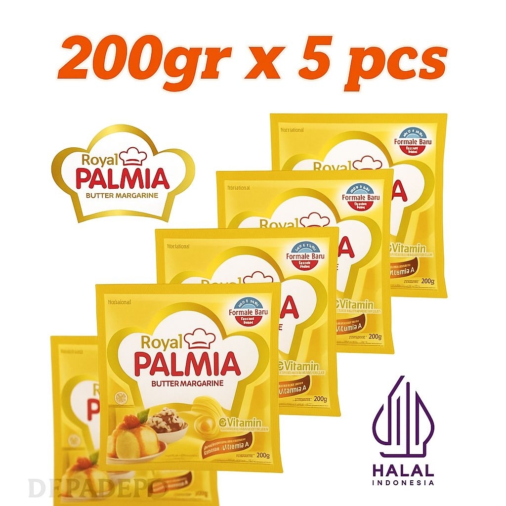 

Royal Palmia Butter Margarine 200gr x 5 Pcs – Mentega Premium untuk Kue & Masakan