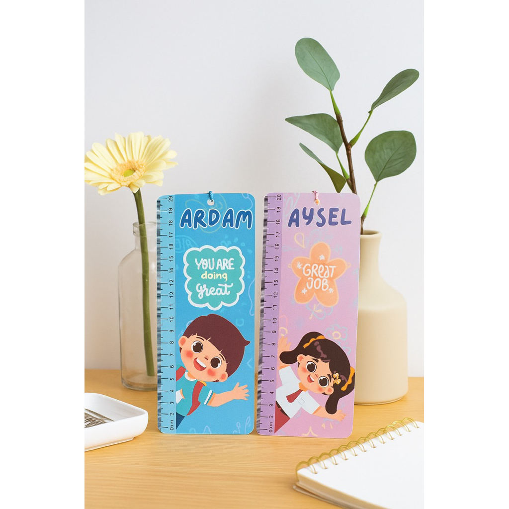 

Penggaris Custom Nama untuk Sekolah, hadiah ulang tahun, souvenir dan acara lainnya