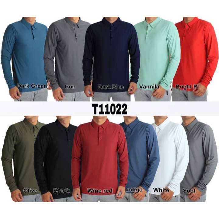 Kaos polo kerah lengan panjang dry fit seamless tanpa jahitan original baju golf baju lengan panjang
