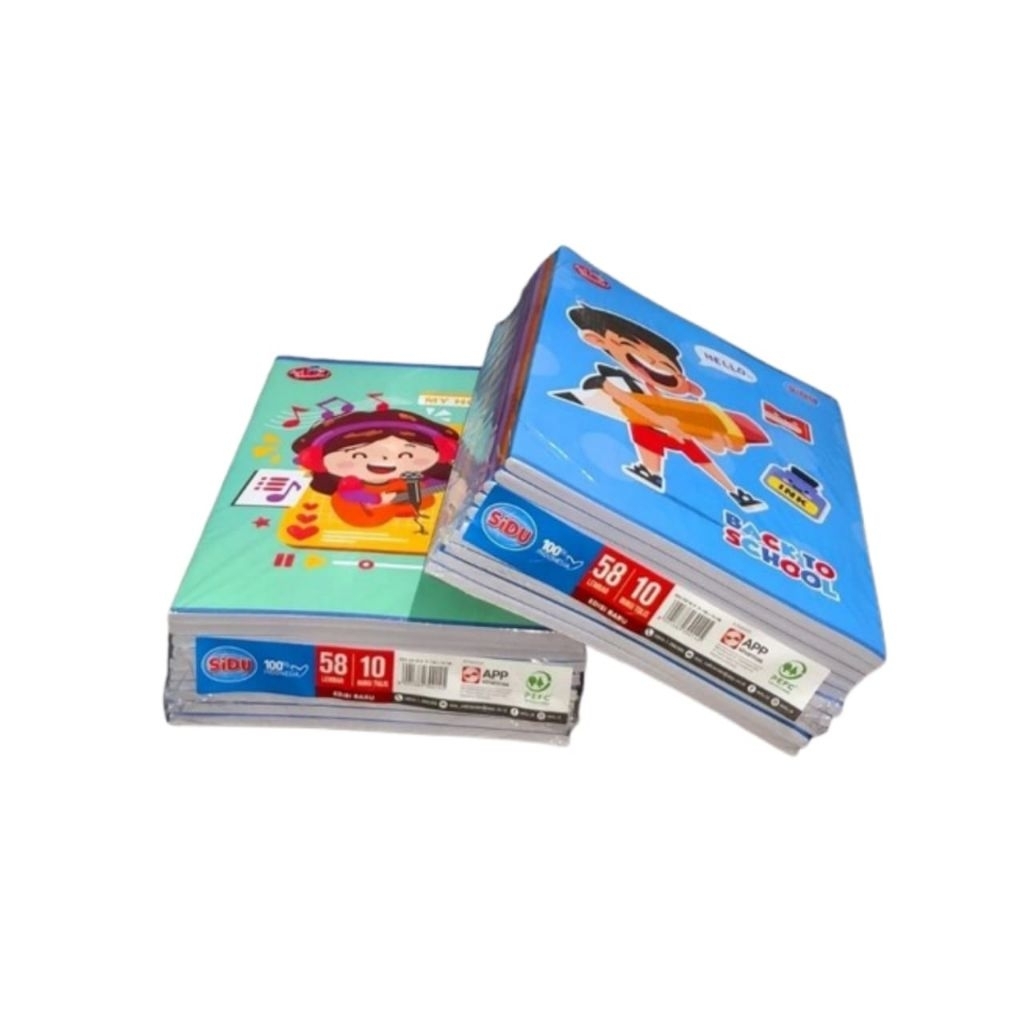 

10pcs Buku Tulis SIDU Garis 58lembar / 1pack Buku Tulis SIDU 58lembar /1 Pcs Buku Tulis Sidu 58lembar