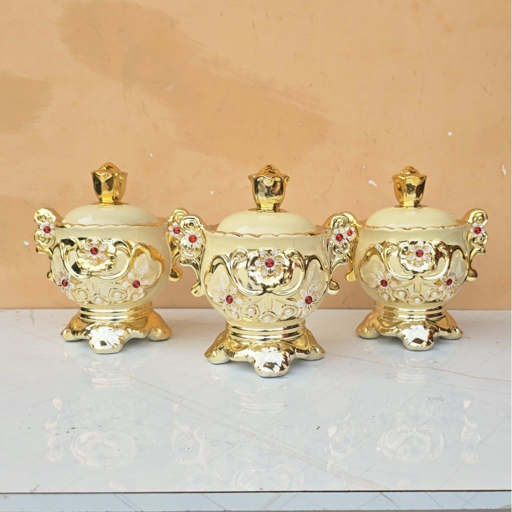 TOPLES KERAMIK PAJANGAN SET 3 / PAJANGAN KERAMIK IMPORT / DEKORASI RUMAH