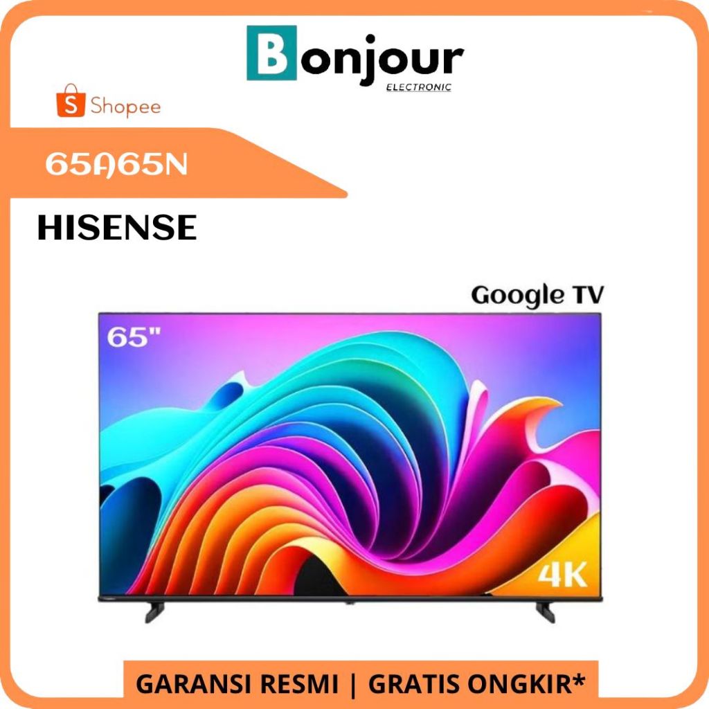 LED TV 4K Hisense 65 Inch 65A65N Google TV Hisense 65A65N Pengganti 65A6500K
