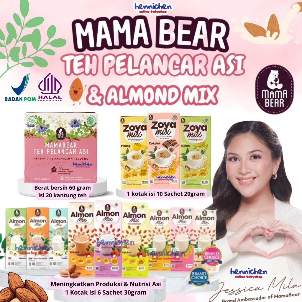 Mama Bear Almon Mix Booster ASI Susu Almond dengan Daun Katuk MAMA BEAR SOYA MIX ZOYA MIX PELANCAR A