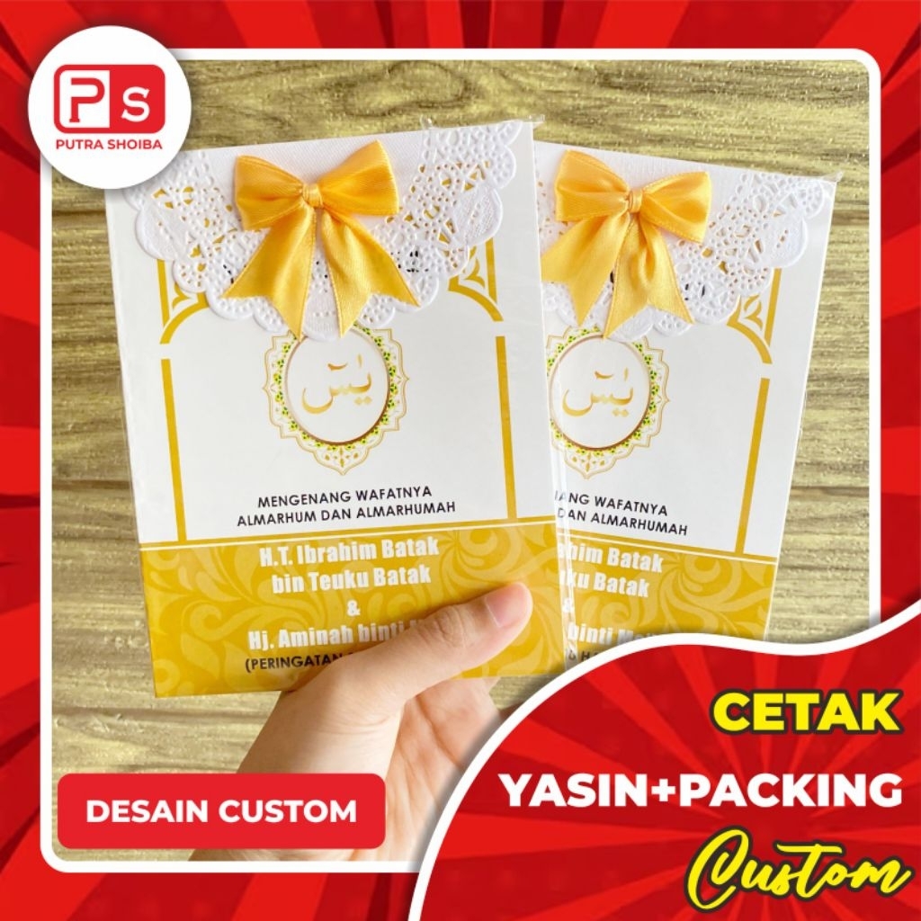 Buku Yasin dan Tahlil 96 Page - Packaging ( Plastik Pita + Doilies )