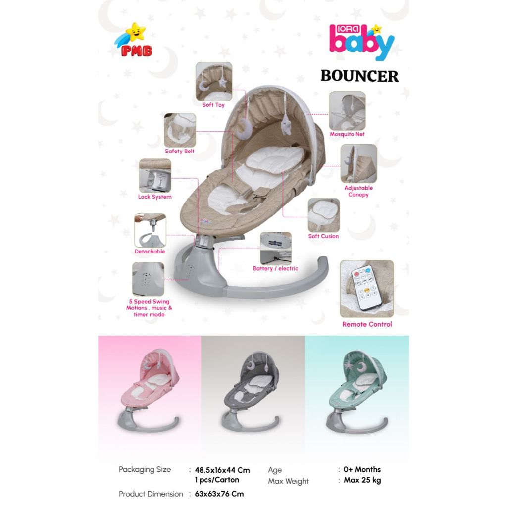 Baby Bouncer IORA Automatic Baby Swing Bed
