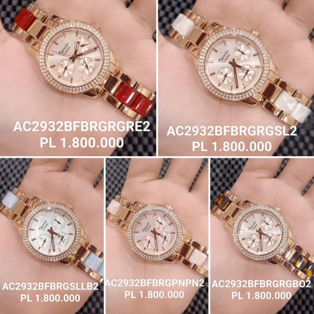 Jam Alexandre Christie Wanita AC 2932 BF  Ceramic Original