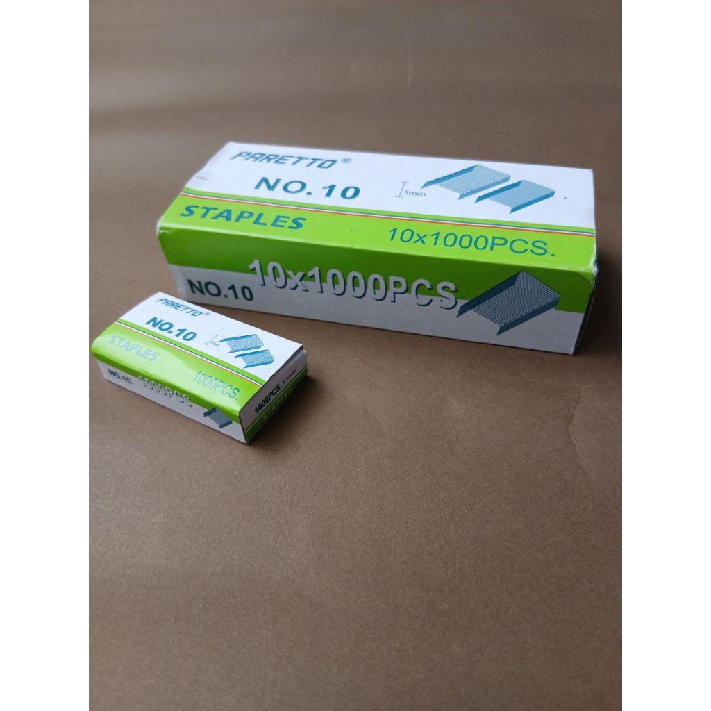 

Isi Staples No.10 Paretto. 1 Box Isi 10 Kotak Kecil