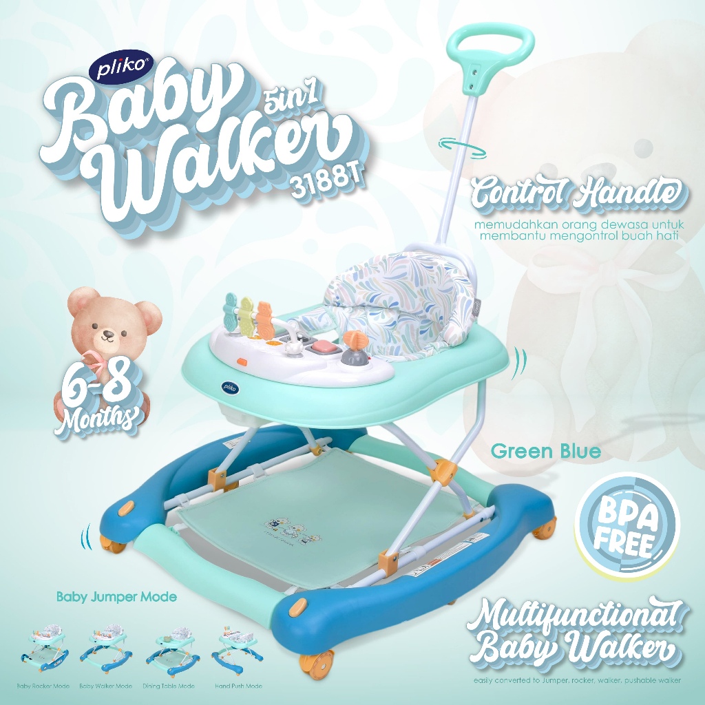 Pliko Multifunction Baby Walker - Alat Bantu Jalan Anak Bayi