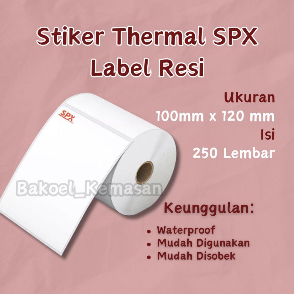 

Label Thermal SPX Roll / Kertas Thermal Printer / Resi ukuruan 120mm 150mm