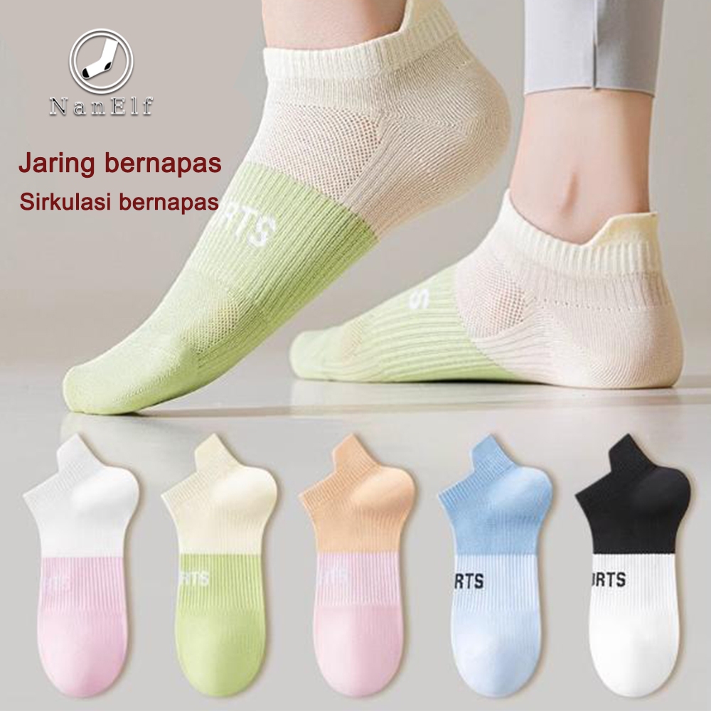 Kaos Kaki ala Korea, Wanita, Olahraga, Kombinasi 2 Warna