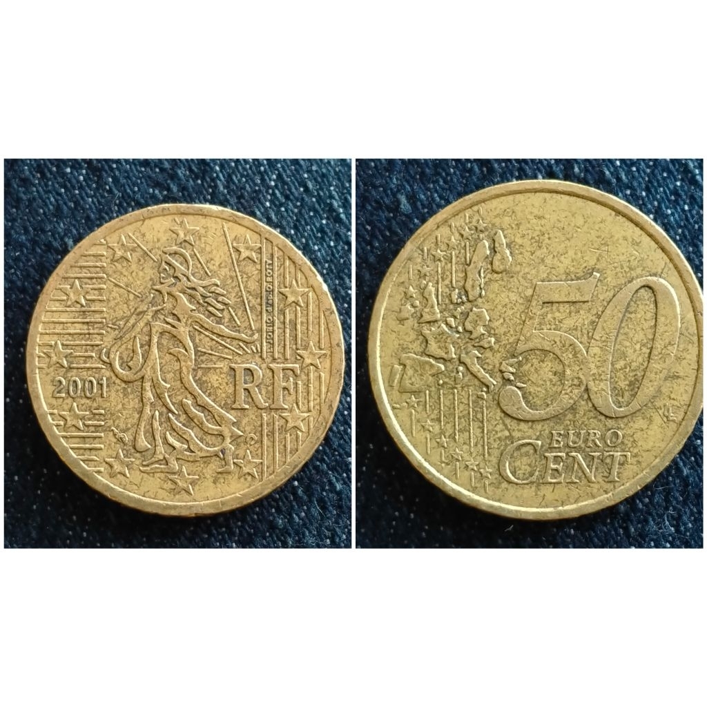 Koleksi Koin Prancis 50 euro cents (tahun Acak)