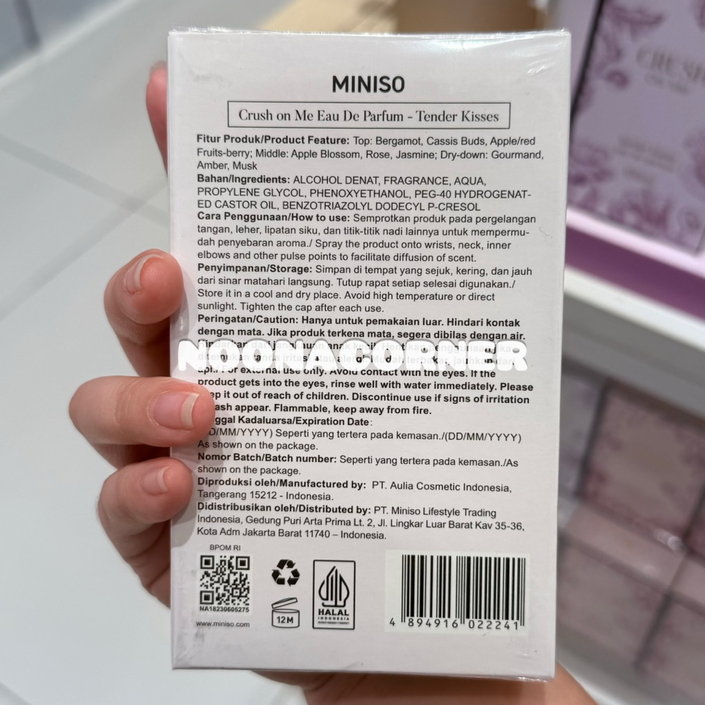 Miniso Parfum Crush On Me Eau De Perfume Women 100Ml Collections (Tender Kisses / Romance Date /