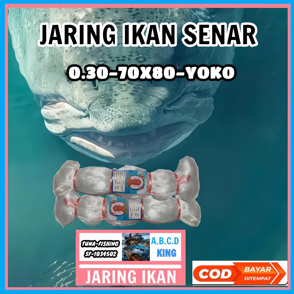 JARING IKAN 030 70x80 YOKO / JARING SENAR 0.30 COD