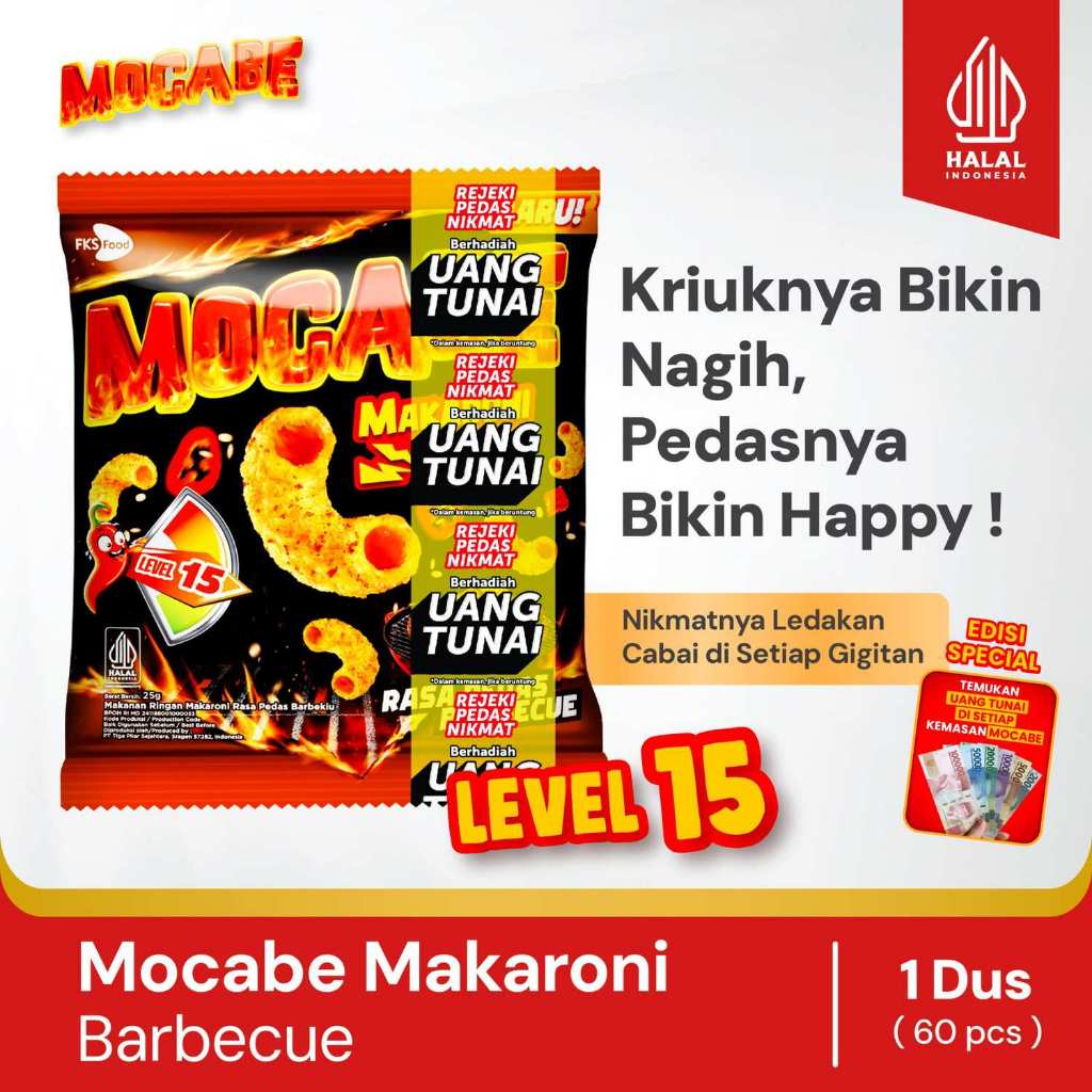 

Mocabe - Barbecue - Small Pack - 1 Karton (6 renceng) - 60 Pcs - 25gr (Free 12 Pcs)