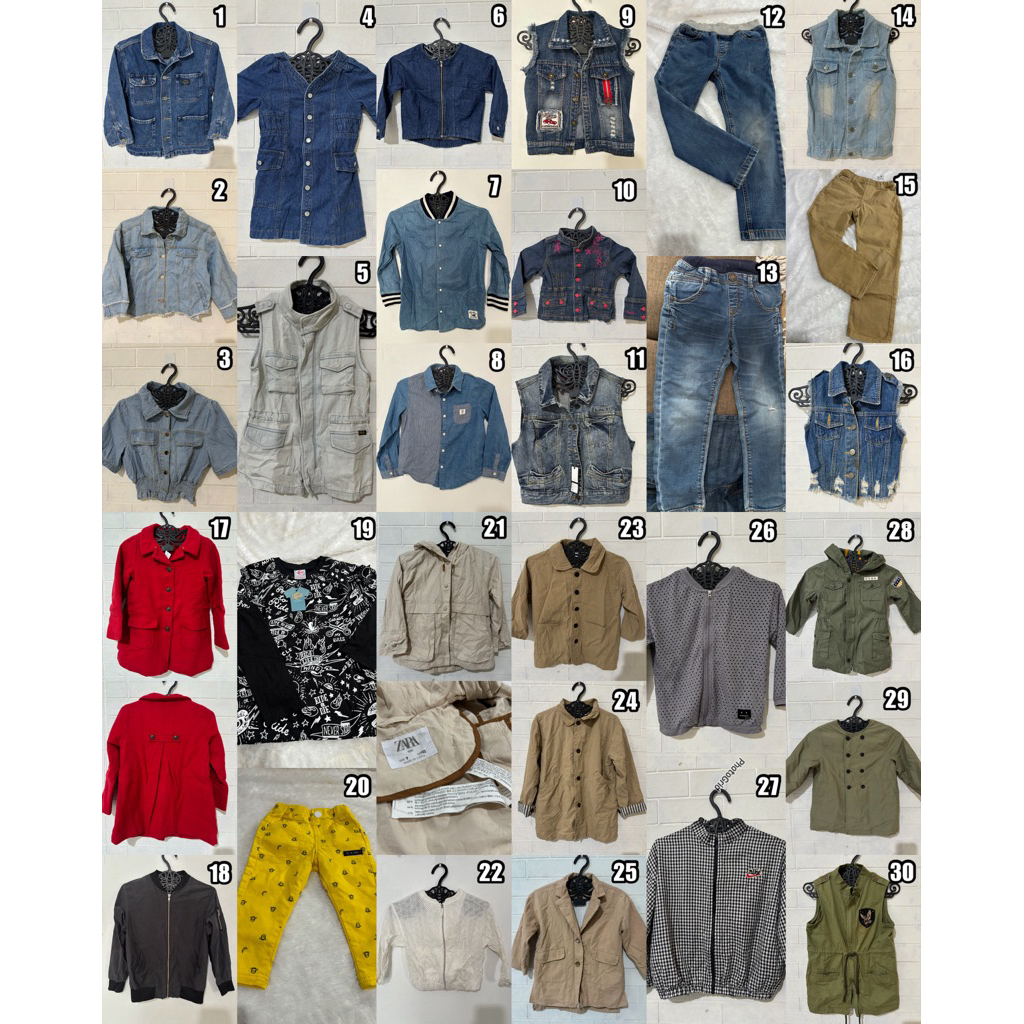 Preloved blazer coat vest kemeja jaket tunik jeans anak kids bayi second