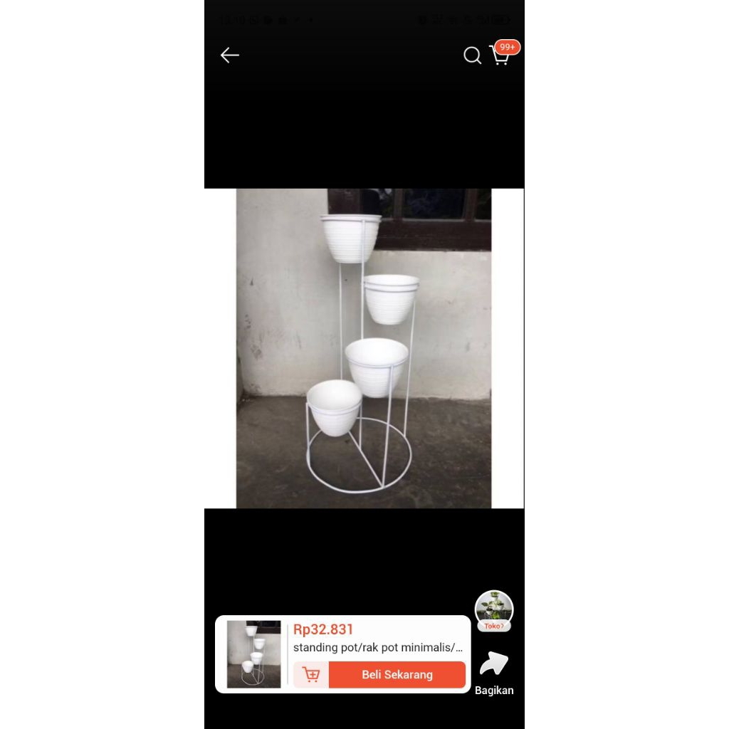 stand pot bunga atau tiang pot bunga 3 tingkat